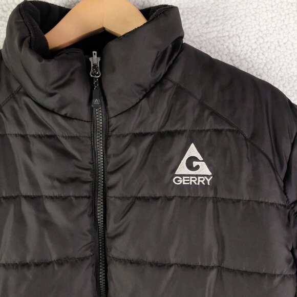 Gerry Puffer Jacket Mens Large Black Lightweight Pockets Full Zip Hiking Outdoor - Picture 2 of 9